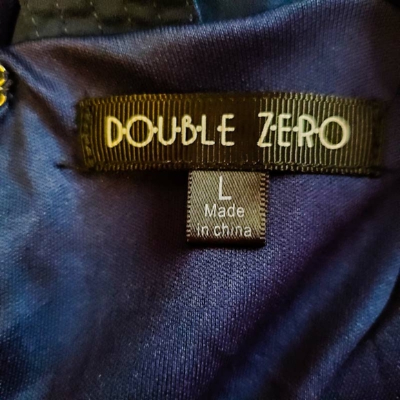 Navy Blue Pleated Romper - Picture 3 of 5